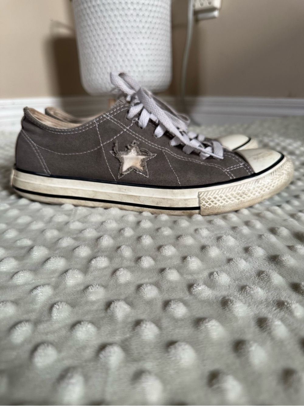 Converse Grey Canvas One Star Sneakers Men’s 7.5 - Picture 3 of 8